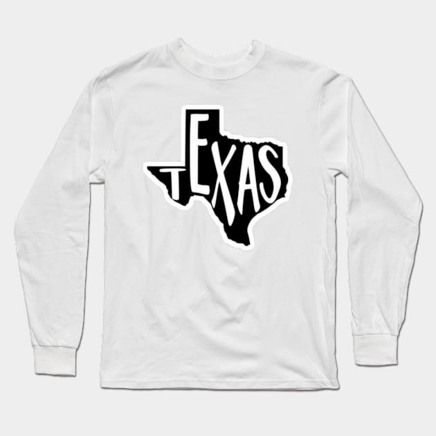 Black & White Texas Long Sleeve T-Shirt by Wandering Barefoot